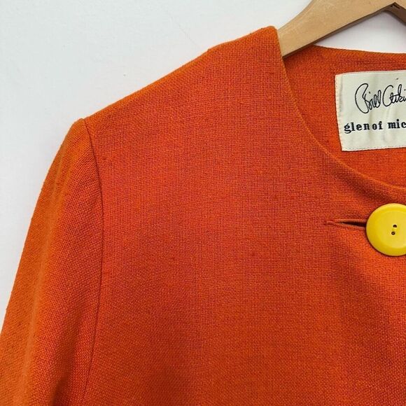 Bill Atkinson Glen of Michigan Women’s Orange Yellow  Button Mod A-line Coat - Picture 7 of 15